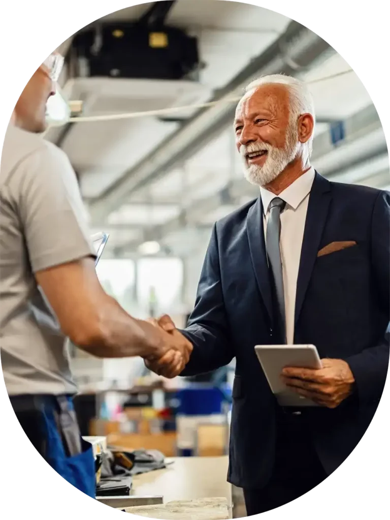 two men shaking hands